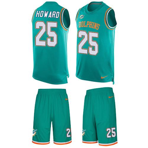 Nike Dolphins #25 Xavien Howard Aqua Green Team Color Men's Stitched NFL Limited Tank Top Suit Jersey - Click Image to Close